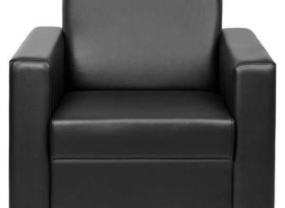 Black Leather Armchair Designer Upholstery Single Seater Living room Relax Seater
